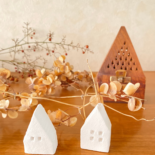 白くて小さなわたしのお家 4個 ♡ アロマストーン インテリア