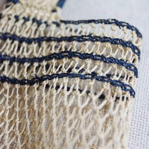 CREOLE】葛手編みバッグ ライン・M 藍 かごバッグ CREOLE 通販 9777120