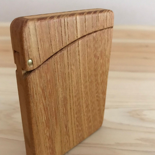 高知県産無垢材ケヤキ たて型名刺入れ、カードケース 名刺入れ・カード