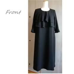 夏でも着られる喪服 レディース ロング丈 楽ちん 日本製 ワンピース 礼服 ブラックフォーマル 123801-3 2枚目の画像