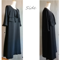 夏でも着られる喪服 レディース ロング丈 楽ちん 日本製 ワンピース 礼服 ブラックフォーマル 123801-3 3枚目の画像