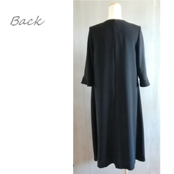 夏でも着られる喪服 レディース ロング丈 楽ちん 日本製 ワンピース 礼服 ブラックフォーマル 123801-3 4枚目の画像