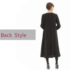 喪服 レディース ロング丈 楽ちん喪服 日本製 ワンピース 大きいサイズ 礼服 ブラックフォーマル 113807 4枚目の画像