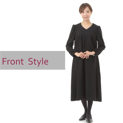 喪服 レディース ロング丈 ロング ワンピース 礼服 日本製 レース  