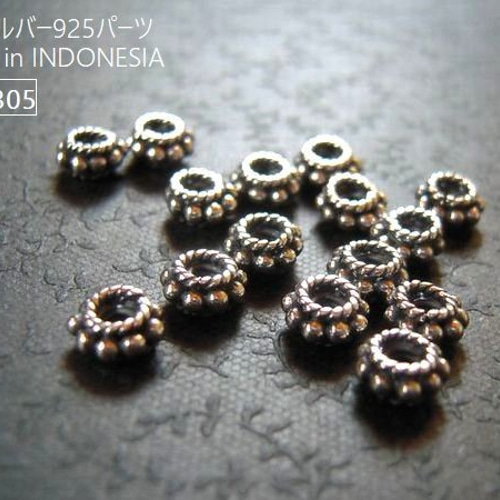 バリ島購入】シルバー925 赤い石 彫金 オープンバングル（バリ