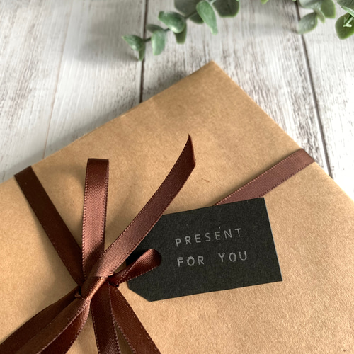 ギフトラッピング C.茶色両面サテンリボン 200円 その他マスク