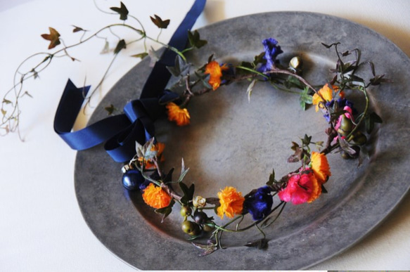 Halloween flower crown:ハロウィンの花かんむり 1枚目の画像