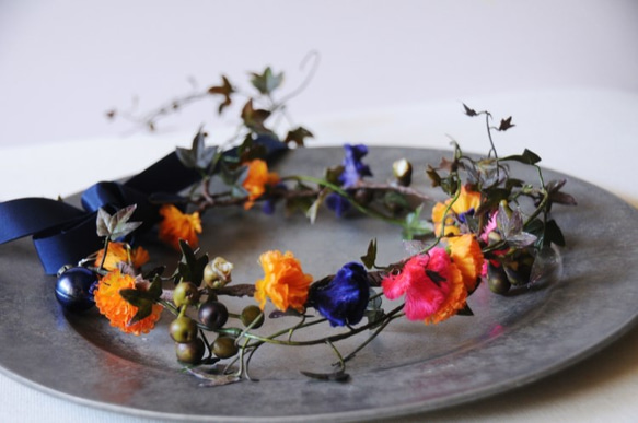 Halloween flower crown:ハロウィンの花かんむり 2枚目の画像