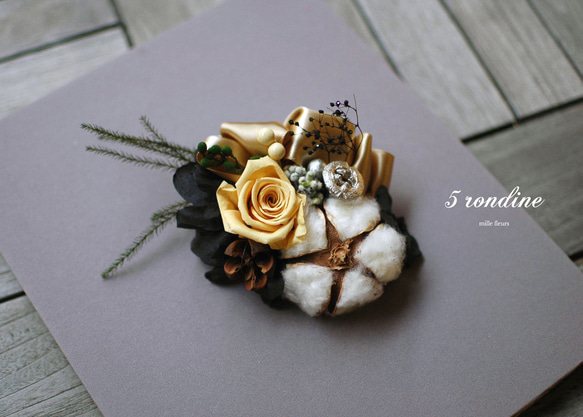 autumn and winter corsage black:コサージュにも髪飾りにも 2枚目の画像