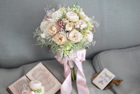 antique rose Bouquet 'n' boutonniere :アンティークローズのブーケ＆ブートニア 3枚目の画像