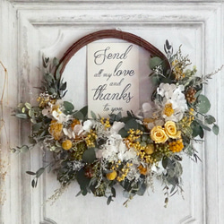 早割) 金柑と大王松のしめ縄飾り Bonne année2023 No.21ドライフラワー