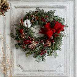 'xmas wreath' フレッシュなモミのクリスマスリース 2枚目の画像