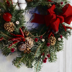 'xmas wreath' フレッシュなモミのクリスマスリース 4枚目の画像