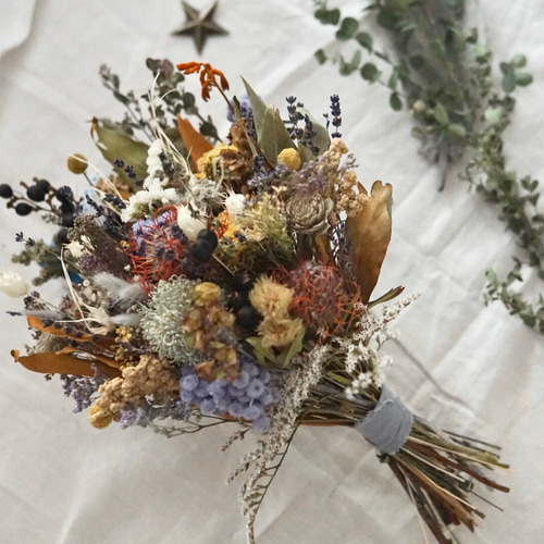 最短4日発送bouquet ラベンダーとミモザのドライフラワーブーケ