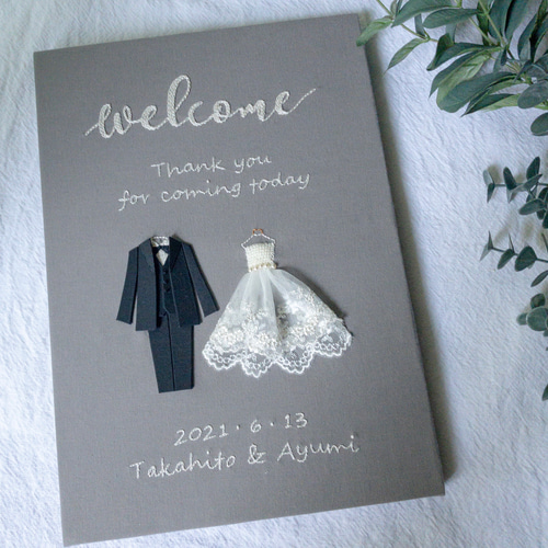 刺繍ウェルカムボード カスタムオーダー 【受注生産