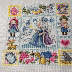 クロスステッチ完成品美女と野獣(即日発送) その他置物 糸猫工房