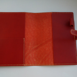 文庫本サイズのノート（手帳）カバー・赤 3枚目の画像