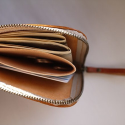 L字ファスナーのコンパクトな財布/ネイビー 4枚目の画像