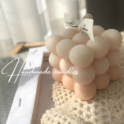 ♥グラデーション韓国 ボンボンキャンドル♥ソイワックス　結婚式のウェルカムスペース装飾　誕生日ギフト ボタニカル ピンク 1枚目の画像