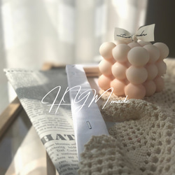 ♥グラデーション韓国 ボンボンキャンドル♥ソイワックス　結婚式のウェルカムスペース装飾　誕生日ギフト ボタニカル ピンク 5枚目の画像