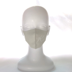 リボン風 イニシャル グリーン系 デザインマスク ✽ 小顔に見える！美しいフェイスライン ✽ くすみカラーマスク 9枚目の画像