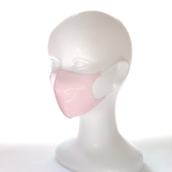 リボン風 イニシャル ピンク系 デザインマスク ✽ 小顔に見える！美しいフェイスライン ✽ くすみカラーマスク 4枚目の画像