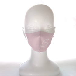 リボン風 イニシャル ピンク系 デザインマスク ✽ 小顔に見える！美しいフェイスライン ✽ くすみカラーマスク 9枚目の画像
