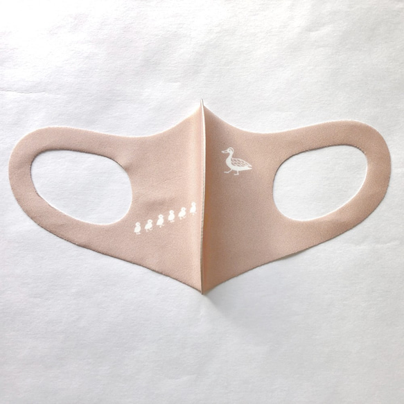 【ウレタンマスク】カルガモ親子 デザインマスク ✽ 選べる12色のくすみカラー ✽ 立体マスク 8枚目の画像