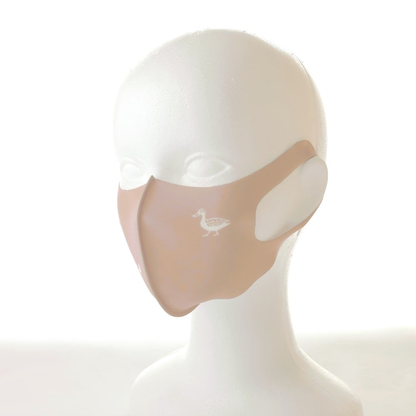 【ウレタンマスク】カルガモ親子 デザインマスク ✽ 選べる12色のくすみカラー ✽ 立体マスク 3枚目の画像