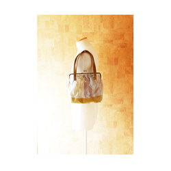 ｢夏の福袋３点セット｣PVCのがま口バッグとアンティークリネンの巾着袋 5枚目の画像