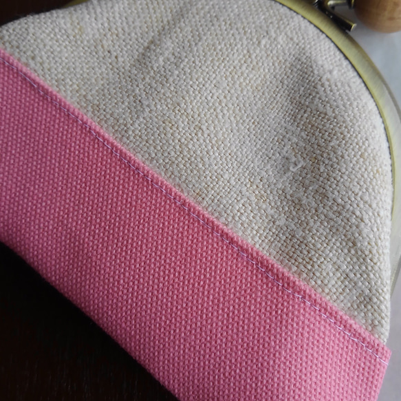 木玉がま口のお財布『Creema春の福袋2020』桜カラー　グレインサック 3枚目の画像