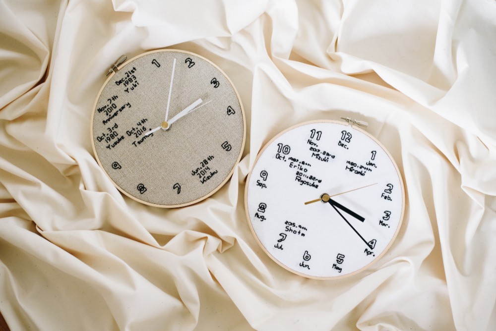 Family 家族のバースデイ 刺繍時計　オーダーメイド・名入れ