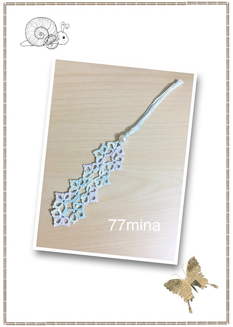 しおり　ページ タティングレースのしおり しおり・ブックマーク 77mina 通販