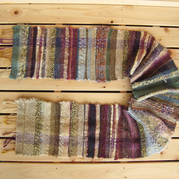 毛糸の手織りマフラー218 6枚目の画像