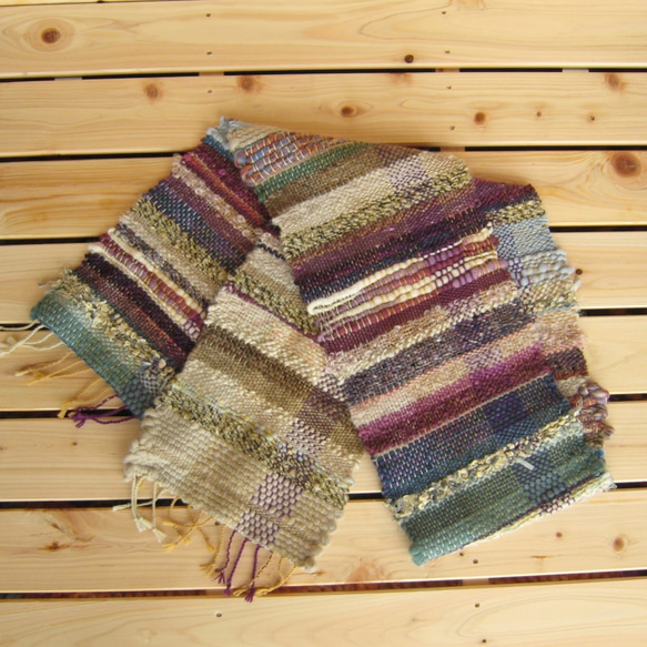 毛糸の手織りマフラー218 7枚目の画像