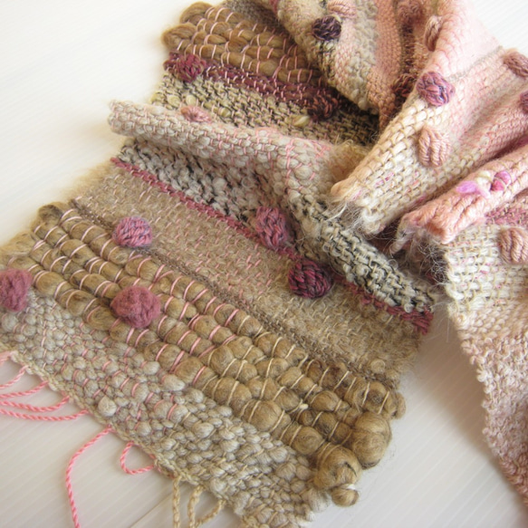 毛糸の手織りマフラー219 2枚目の画像