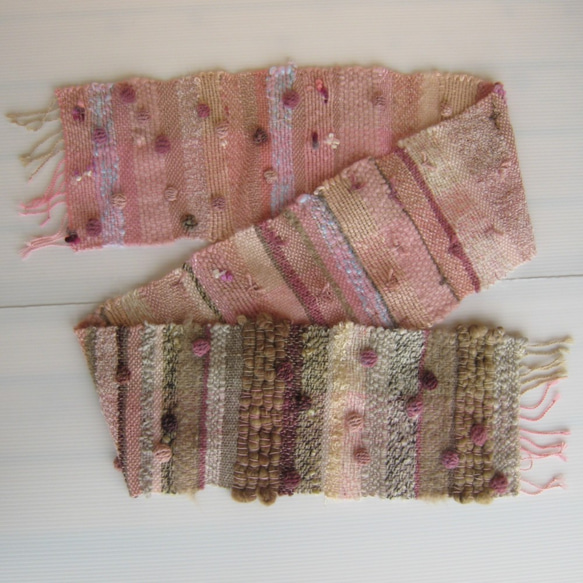 毛糸の手織りマフラー219 3枚目の画像