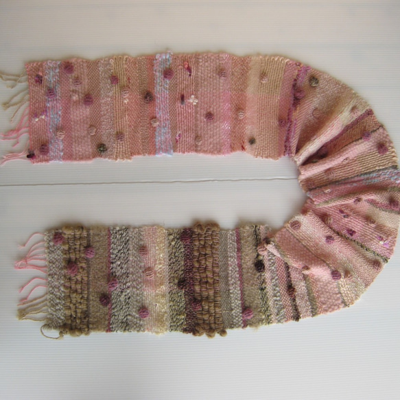 毛糸の手織りマフラー219 5枚目の画像