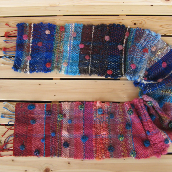 毛糸の手織りマフラー220 7枚目の画像