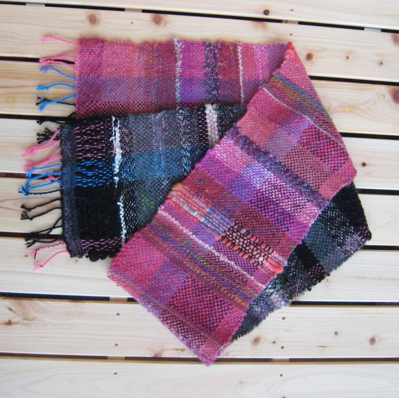 毛糸の手織りマフラー216 8枚目の画像