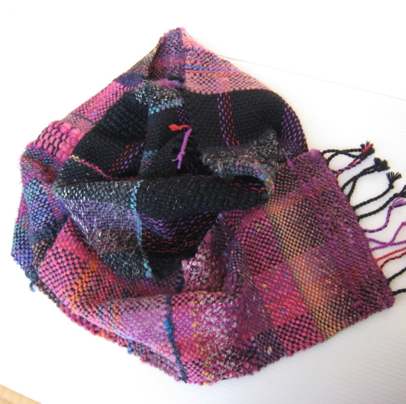 毛糸の手織りマフラー212 10枚目の画像