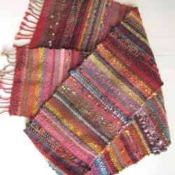 毛糸の手織りマフラー2102 1枚目の画像