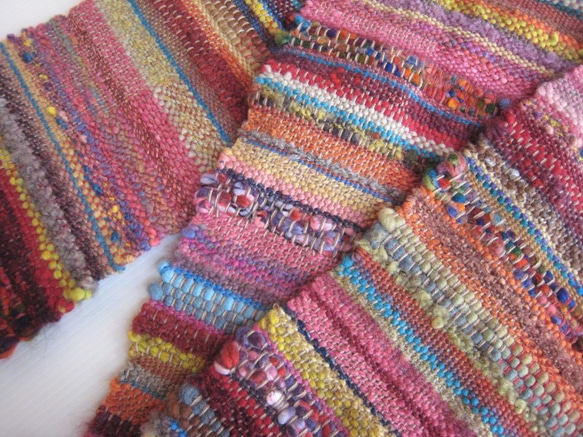 毛糸の手織りマフラー2102 7枚目の画像
