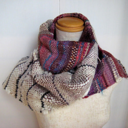 毛糸の手織りマフラー2105 1枚目の画像
