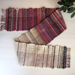 毛糸の手織りマフラー2105 3枚目の画像