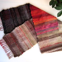 毛糸の手織りマフラー2106 3枚目の画像