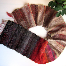 毛糸の手織りマフラー2106 4枚目の画像