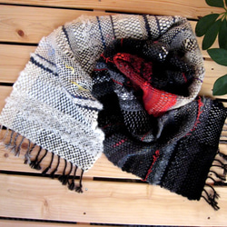 毛糸の手織りマフラー2108 8枚目の画像