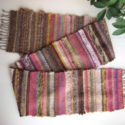 毛糸の手織りマフラー2109 3枚目の画像