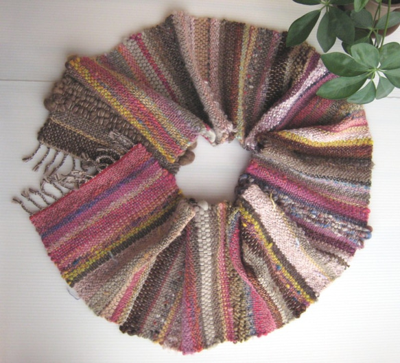 毛糸の手織りマフラー2109 10枚目の画像